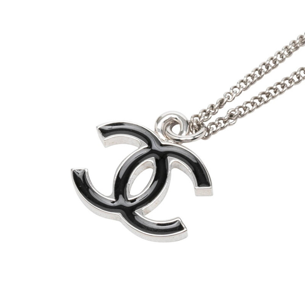 CHANEL Silver Logo Necklace